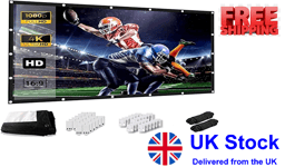 Projection Screen, Keenstone 120 inch 16:9 HD Foldable Anti-Crease Portable