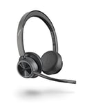 Poly - Voyager 4320 UC Wireless Headset (Plantronics) - Headphones with Boom Mic - Connect to PC/Mac via USB-A Bluetooth Adapter, Cell Phone via Bluetooth - Works with Teams, Zoom & More