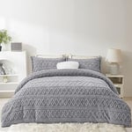 Lanqinglv Parure de lit 4 pièces en Peluche 135 x 200 cm - Gris Polaire Flanelle Moelleuse - Sherpa - Chaude touffetée - Toucher Cachemire - 2 Housses de Couette avec Fermeture éclair et 2 taies