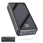 PD22.5W Batterie Externe 24000mAh Chargeur Portable Grande Capacité Rapide avec 3 Ports USB Sortie et 3 Entrées et lampe de poche,Power Bank USB C avec Affichage Numérique LED pour iPhone Samsung iPad