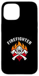 Coque pour iPhone 15 Casque de pompier - Hache - Flamme - Appréciation Hero