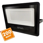 Projecteur led atria 200W noir Eq 1600W IP66 extérieur Température de Couleur: Blanc Froid 6000K