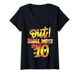 Womens In My 10th Birthday Era Ten Bday 10 Year Old Birthday Girl V-Neck T-Shirt