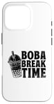 Coque pour iPhone 16 Pro Boba Break Time Thé au lait Bubble Tea Boba Pearl Lover