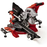 Einhell 216mm Dual Bevel Sliding Mitre Saw - 1800W Double Bevel Pull Cut Saw, Laser, Dust Extraction, +/-45° Mitre, +/-47° Bevel - TE-SM 8L Circular Saw with 48T Blade for Cutting Wood and Plastic