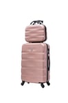 CELIMS - Set Valise Moyenne 65cm 20kg avec Vanity/Trousse de Toilette | Valise Moyenne Taille avec Vanity | Valise Soute | Rose Gold