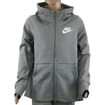 Nike Hoodie Sweatshirt Crop Mixte Enfant, Carbon Heather, FR : XS (Taille Fabricant : XS)