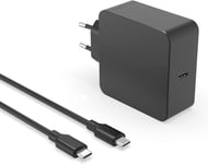 Chargeur 65W USB C pour HP Elitebook/Probook/Elite x2 /Spectre/Envy/Chromebook x360 830 840 850 735 745 440 450 650 640 G5 G6 G7 G8, Câble C à C, Alimentation de PC Portable,Charge Rapide