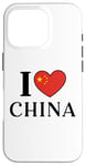 iPhone 16 Pro I Love China Heart Flag Case