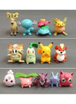 13 kpl 3-5cm Pokemon Raticate Chikorita Rattata Venusaur Jigglypuff Raichu Hoppip Wooper PVC-figuurit Lelut Lelut