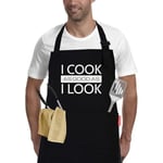 APRONPANDA Cotton Aprons for Women Men, Funny Kitchen Cooking Aprons with 2 Pockets, Christmas Gifts for Women Men Dad Mum Wife Husband Girlfriend and Boyfriend