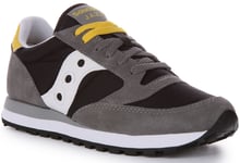 Saucony Jazz Original Nylon Lace Up 80s Retro Mens Trainers Grey Black UK 6 - 12