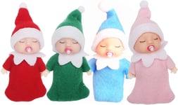 4P Christmas Baby Twins Elf Dolls, Pacifier Elf Doll, Xmas Gift Advent Calendar