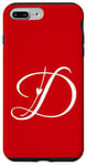 Coque pour iPhone 7 Plus/8 Plus D Amoureux Lettre Alphabet Monogramme D Initiales Cœur