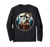 A majestic, long-haired cat dressed as a wise wizard Long Sleeve T-Shirt