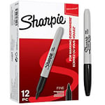 Sharpie Permanent Marker Fine Bullet 1 mm Black Pack of 12