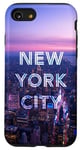 Coque pour iPhone SE (2020) / 7 / 8 Vue sur le coucher de soleil de New York et Manhattan