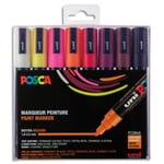 Uni Posca Pochette de 8 marqueurs peinture - Pointe moyenne 1,8 à 2,5mm (PC5M) couleurs assorties