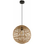Design Pendule Suspension Lampe Salle à Manger Bambou Sphère Tresse Plafonnier Luminaire