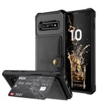 Samsung Galaxy S10 Plus Stöttåligt Mobilskal med Plånbok, Svart