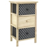 Aubry Gaspard - Commode en bois teinté noir et naturel 3 tiroirs