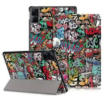 DINGGUAGUA Coque pour Xiaomi Redmi Pad SE 11 Pouces 2023 Cover,Tri-Fold Smart Folio Case Housse Etui de Protection Ultra Slim Housse Étui avec Fonction Support,Veille/réveil Automatique,Graffiti