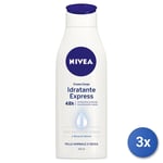 3x Nivea Body Moisturizing Cream Express 250 Ml