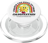 Unlock Imagination Star Rétro Dessin animé Arc-en-ciel Motivation PopSockets PopGrip pour MagSafe