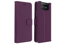 Avizar Coque et étui téléphone mobile Etui asus zenfone 7 zs670ks / pro zs671ks porte-carte support dragonne violet