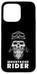 Coque pour iPhone 15 Pro Max Moustache Rider Biker Skull Graphic