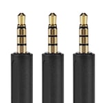 3.5mm OMTP To CTIA Conversion Earphone Adapter For Earphone Black (3PCS) REZ