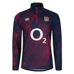 Umbro England Warm Up Haut à Couche intermédiaire (O2) survêtement Homme, Blazer Bleu Marine/Rouge tibétain, XL