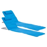 Lot de 2 tapis de plage Cellorigo avec dossier inclinable 160 x 49 cm bleu en.casa