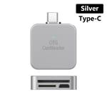 Lecteur De Carte Sd Tf De Type C Pour Iphone,Adaptateur Otg,Câble Micro Externe,Carte Mémoire Otg Pour Iphone 14,13,12 Pro,Ios 13 Et Supérieur - Type Silver For Type C