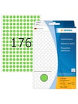 HERMA 2215 Multi-purpose labels / colour dots Ø 8 mm round green permanent adhesion for hand lettering