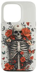 iPhone 13 Pro Skeleton Ribcage Anatomy with Flowers Butterflies Case