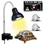 PewinGo Lampe Chauffante Tortue, Lampe Reptiles et Amphibiens avec 2 Ampoules Basking Spot UVA UVB et Pince Pivotante à 360 ° adapté pour Tortue, Serpent, Lézard, Cacatoès, Caméléon etc.