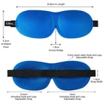 3 Blue 3D Travel Soft Contoured Eye Sleep Masks Sleeping Blackout Padded Cover