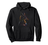 Vibrant Cat Silhouette Line Drawing Beauty Pullover Hoodie