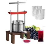 VEVOR Pressoir à Fruits Manuel Presse à Vin 2 L en Inox et Bois Pressoir-Baies