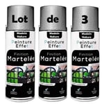 Lot de 3 bombes de peinture Effet martelé Gris - Aérosol 400ml – Intérieur et Extérieur de MadeInNature®