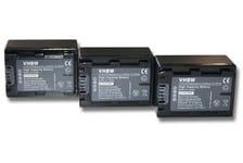 vhbw 3x Batterie compatible avec Sony Alpha DSLR-A330, DSLR-A330L, DSLR-A330Y caméra vidéo caméscope (950mAh, 7,2V, Li-ion) avec puce d'information