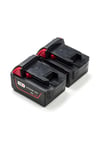 2x Milwaukee M18 B5 / 4932430483 batterier (18 V, 5 Ah)