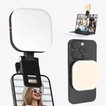 Magnetisk Selfie-lampa, Telefonlampa Clip på Iphone, 3 Ljuslägen och 5 Nivåer, Bärbar Selfie-lampa för Telefon/Laptop/Kamera, Videoljus