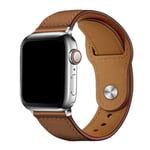 Vintage Business Head Layer Nail Buckle Apple Watch-rem i äkta läder för Apple Watch Light Brown 42/44/45/49MM