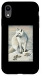 Coque pour iPhone XR White-Fox Artic-Fox sur neige au pôle Nord Blanc