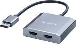 NCGGY Displayport to Dual HDMI Adapter 4K60Hz for PC Laptop Graphics Card DP 1.