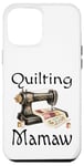 Coque pour iPhone 12 Pro Max Patchwork vintage avec machine à coudre Mamaw Queen