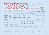 Eduard Accessories D32020 - 1:32 Mosquito FB Mk.II Stencils for Tamiya New