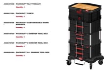 Milwaukee 4932492892 Black PACKOUT Transportation Workstation & 2+1 Draw & Crate